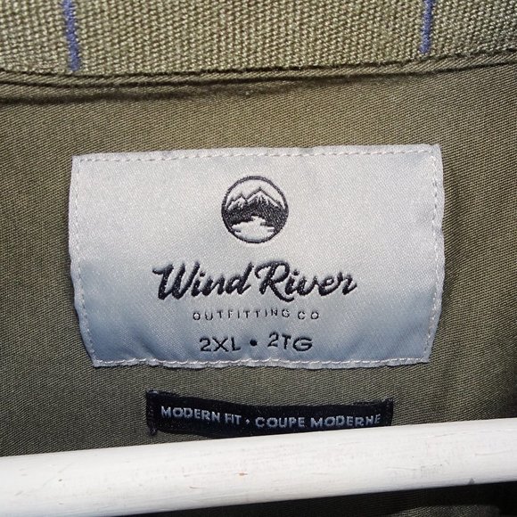 Windriver Olive Green Modern Fit Button Shirt - Picture 3 of 4